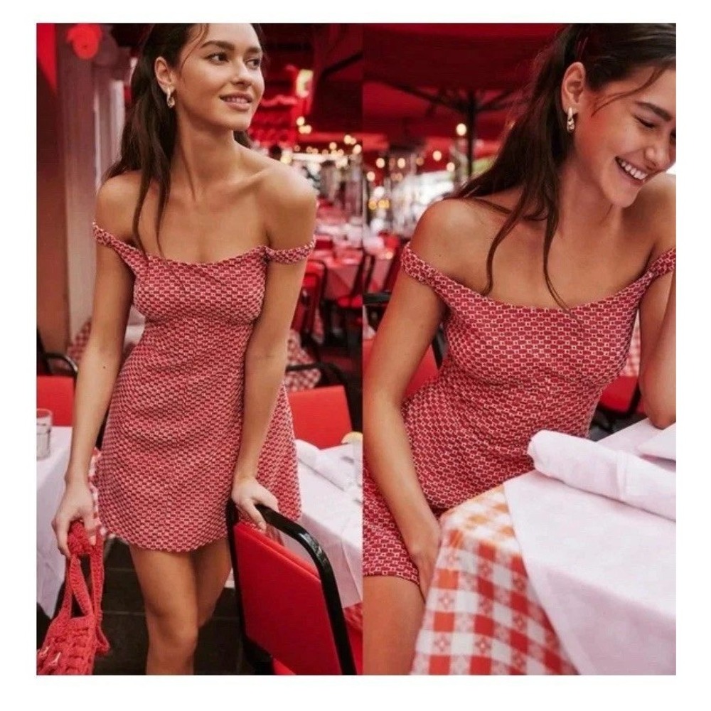 Free People Berry Kiss Mini Dress Size L Red New Sleeveless Boho Chic Party Date